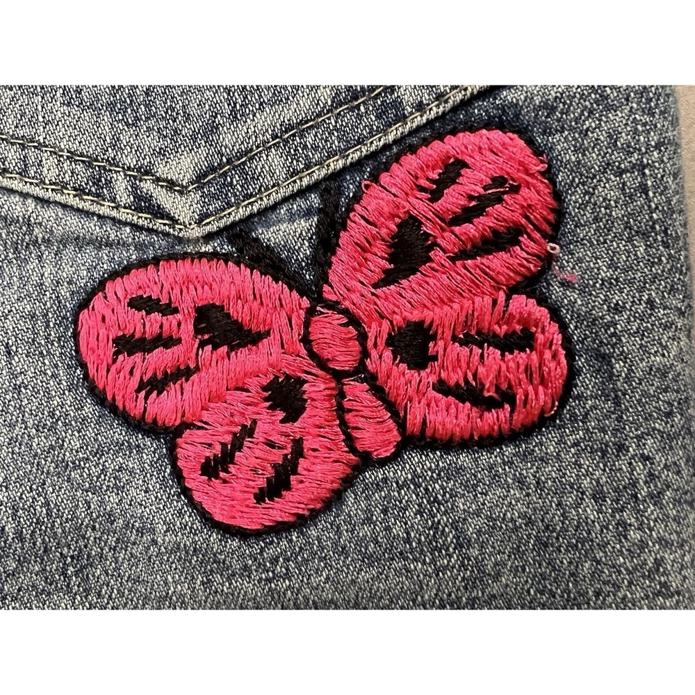 Y2K Jordache Girls Embroidered Butterfly & Bird Jeans Size 10 - Picture 11 of 12